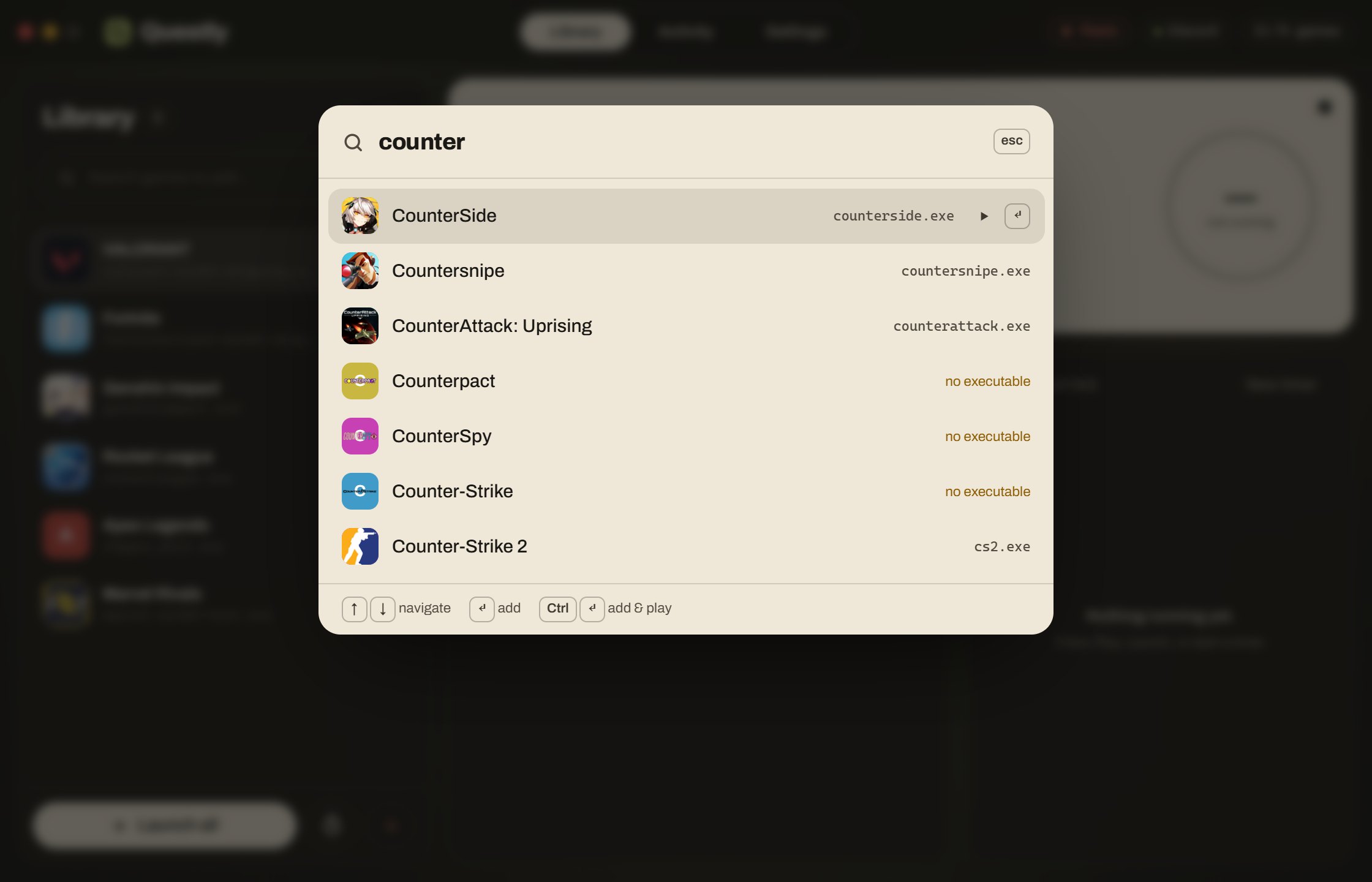 Spotlight search finding Rocket League among Discord's detectable games